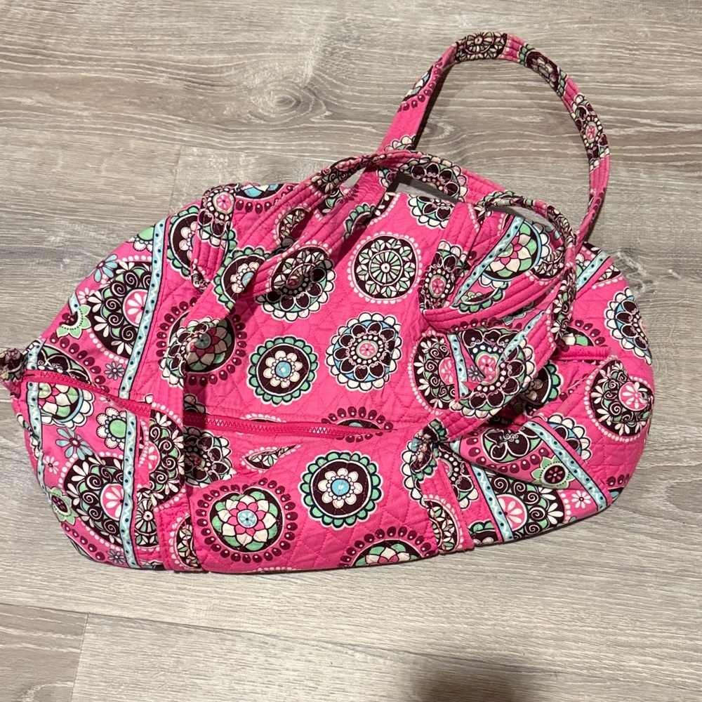 Vera Bradley Pink and Brown Floral Shoulder Bag
